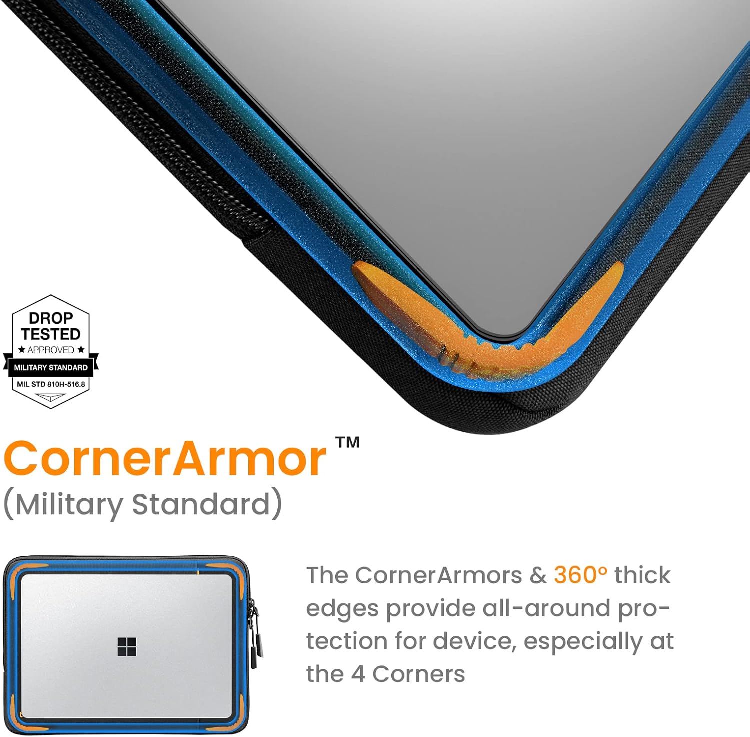 Up To 40% OFF tomtoc 360° Protective Laptop Sleeve for 13.5-14.4 Inch Surface Laptop Studio 2021/4/3/2/1, Surface Book 3/2/1, Water-Resistant Case for 14 Inch MacBook Pro 2021, Acer Swift 3, Jumper EZbook X3