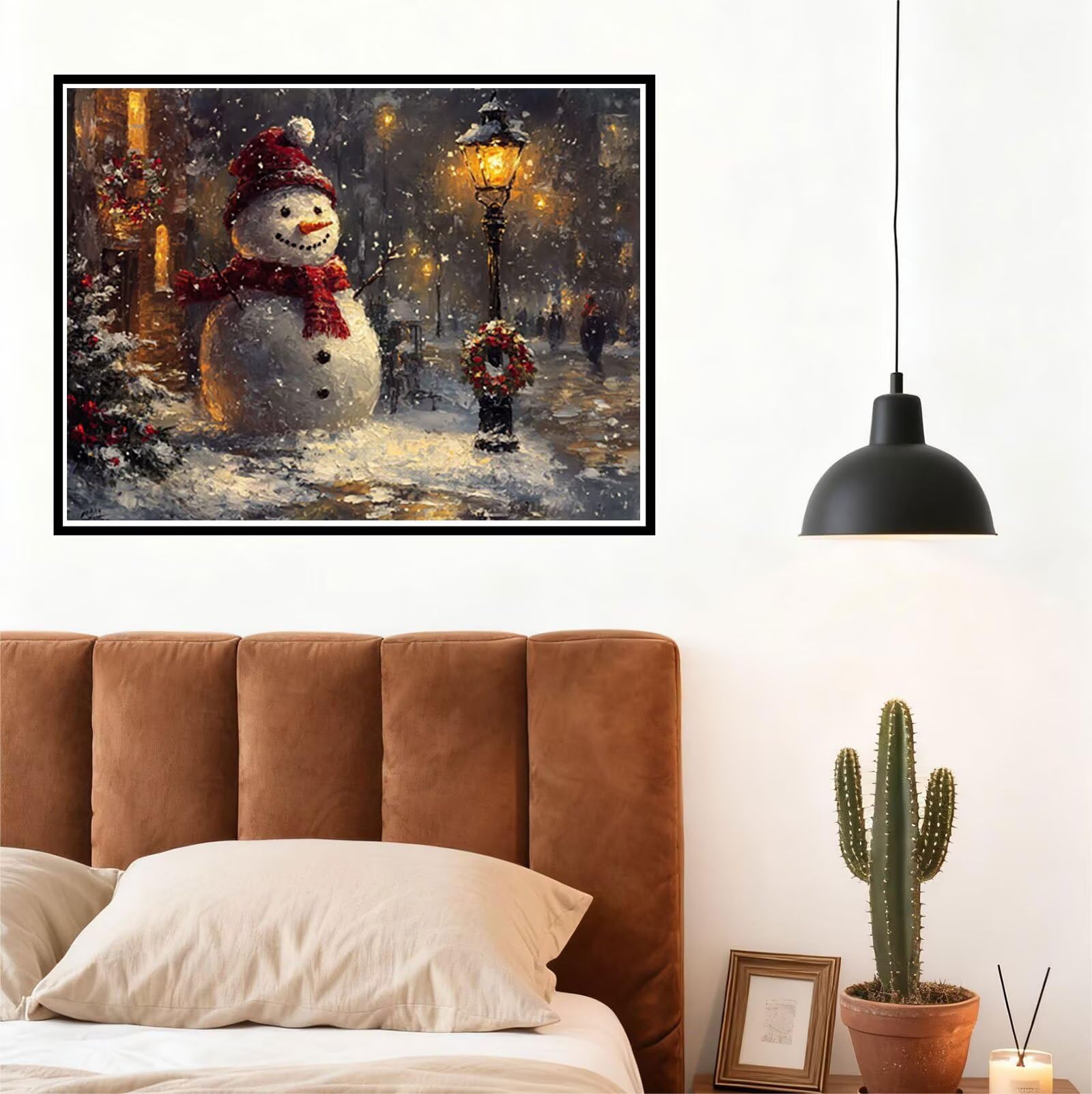 Weihnachten Malen Nach Zahlen Erwachsene Landschaft Malen Nach Zahlen Kinder ab 7, Set Erwachsene Bastelsachen Kreativ Set für Kinder Geschenke für Männer, Weihnachten Halloween Deko 60x80cm H - 554
