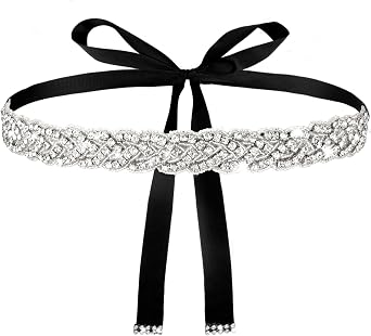 Bridal Wedding Waist Belt Silver Glitter Rhinestone Sash Belt Handmade Ribbon Crystal Belt for Bride Women