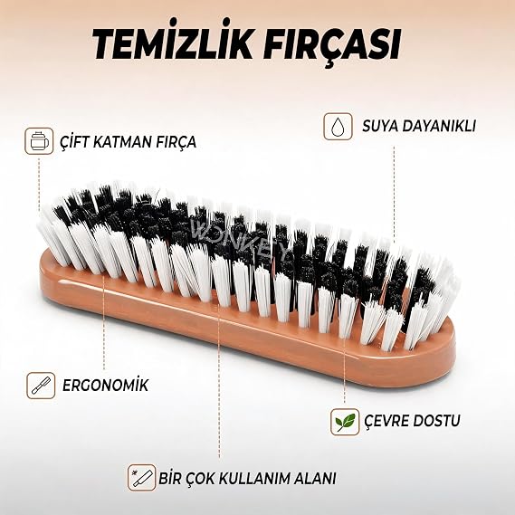 WONKEY - Kanepe, Koltuk, Halı, Araç Koltuğu, Kumaş ve Döşeme Temizleme Fırçası, Elbise Temizlik Fırçası