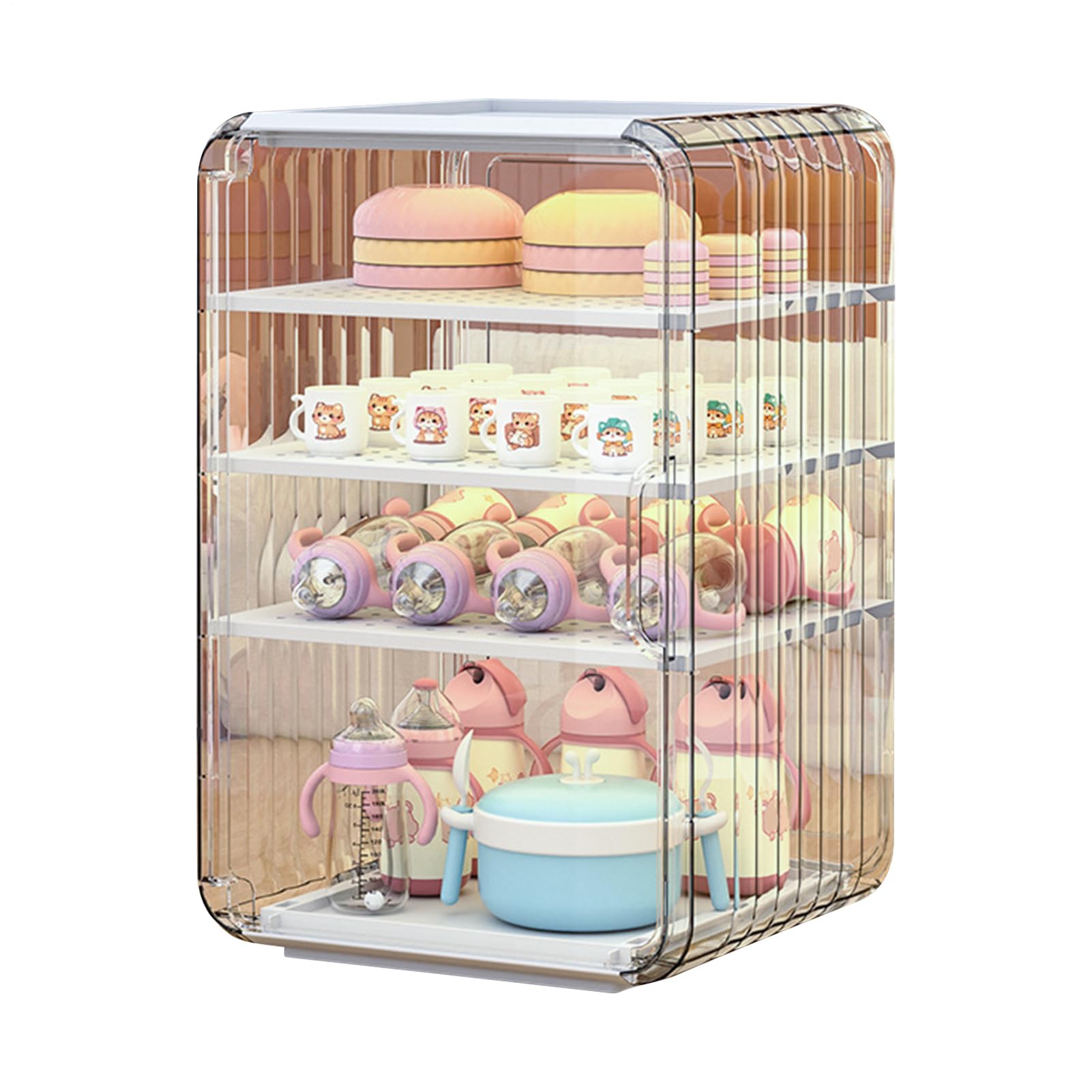 Aufbewahrungs-Organizer für Babyflaschen, Theke, Besteck, Trockner, transparent, staubdicht, Flaschenhalter für Küche, Badezimmer, Tisch, Schlafzimmer, Kühlschrank, Schlafsaal, Speisekammer | Organizer Für Küchenschränke Für Kleiderschrank Küchenarbeitspl