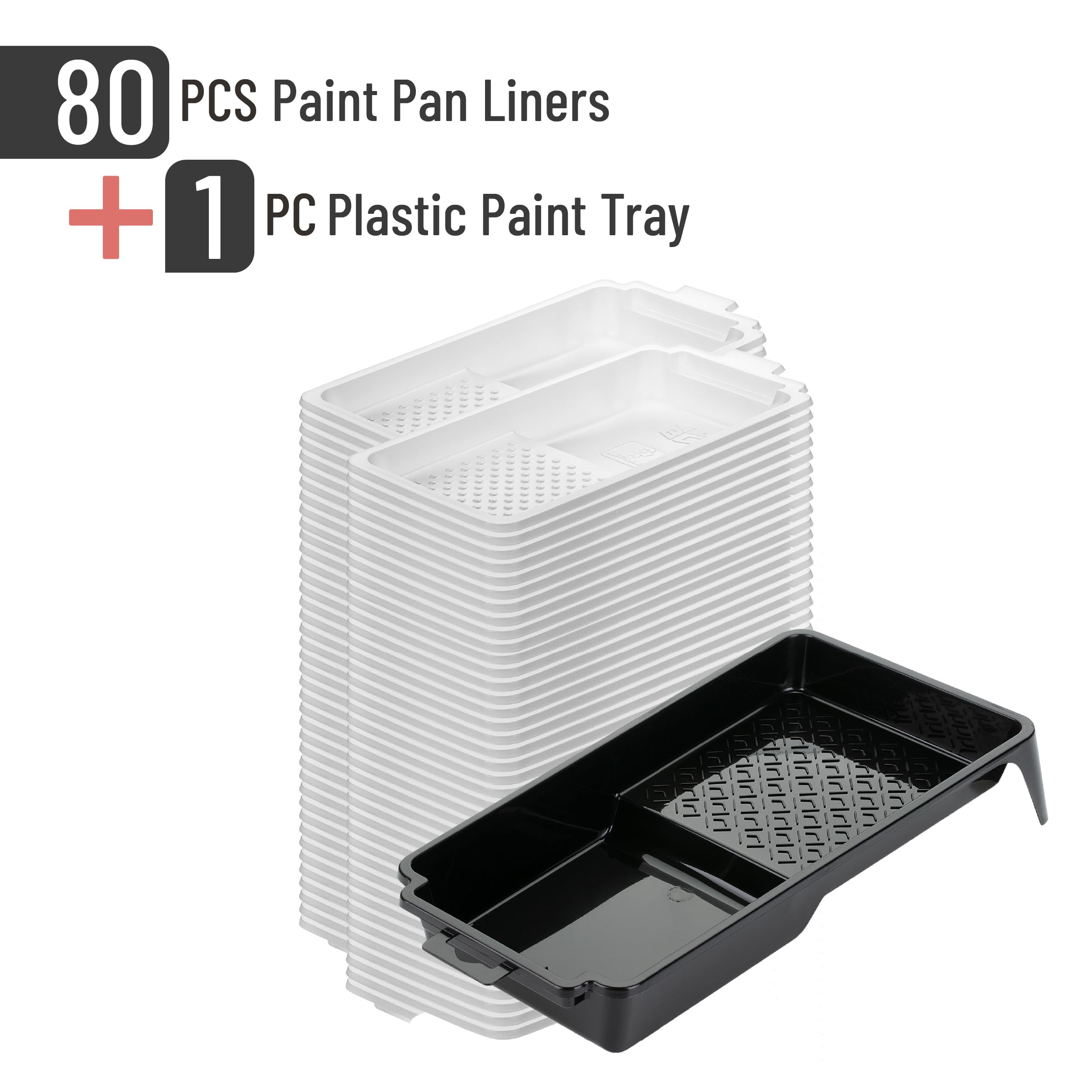 Bates- Bandeja de pintura, 4 pulgadas, una bandeja de pintura de plástico con 20 forros para bandeja de pintura,