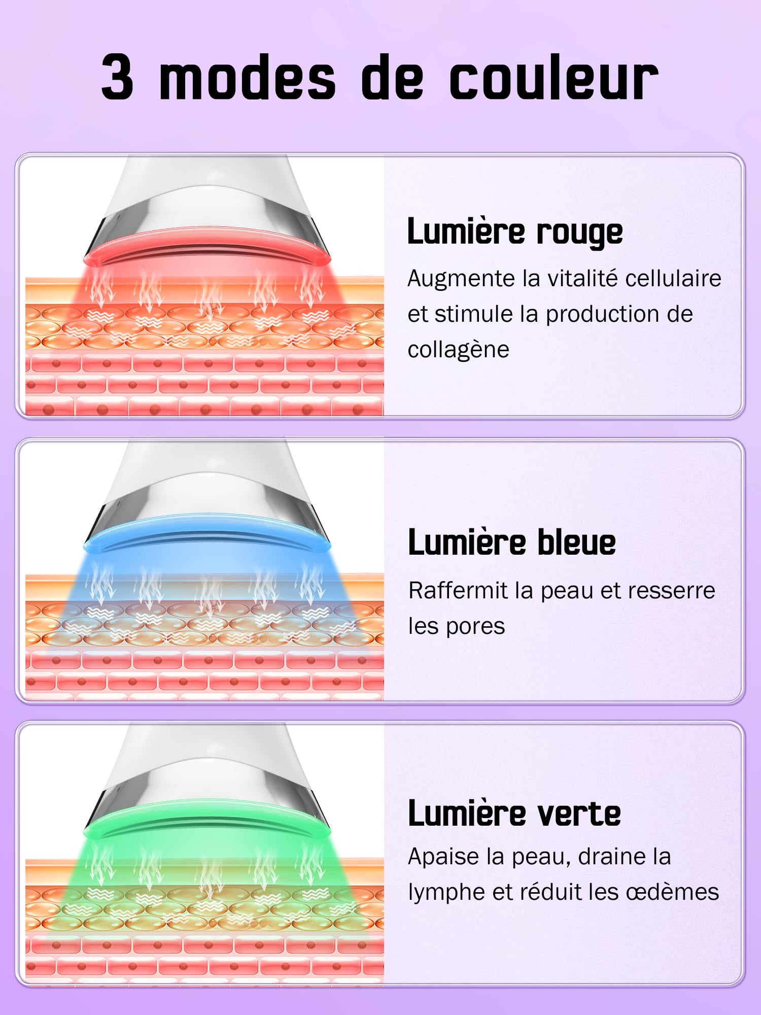 Appareil Anti Rides Visage Massage: Masseur Facial Électrique pour Lifting Visage et Double Menton 3 Modes LED - Chauffage à 45℃ EMS pour Raffermissement du Visage et du Cou - Anti-Âge pour Femmes