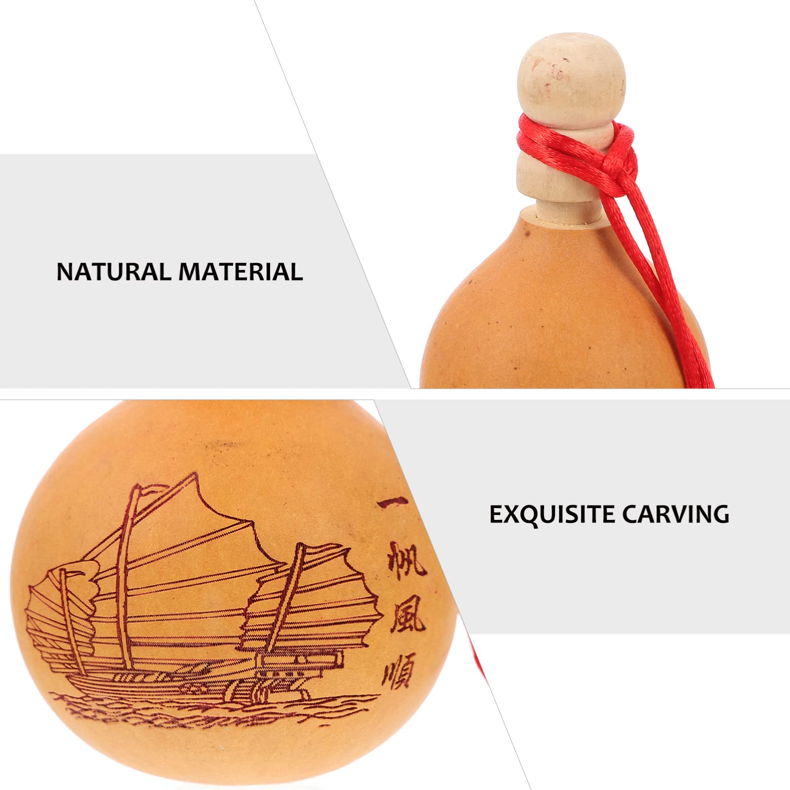 Yardwe Decorazione Zucca Naturale Incisa con Funzione Contenitore Multifunzionale, Resistente e Comoda da Usare, per Uso Domestico e Gite Stili multipli