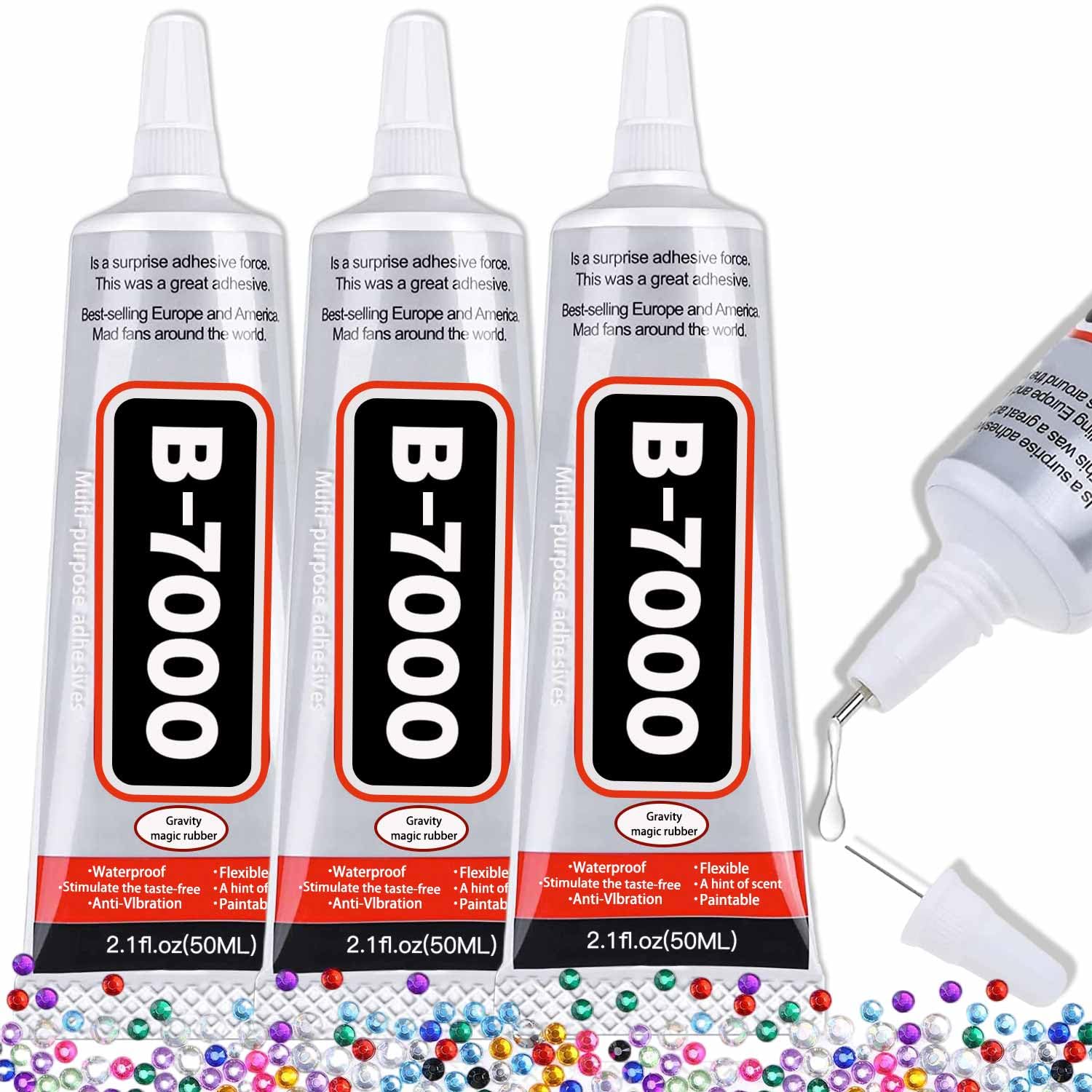 B-7000 Craft Glue for Jewelry Making - 15ml/0.5oz (2 Pack) - Multi-Function B-7000 Super Adhesive Glues Liquid Fusion Glue for Rhinestones Crafts, Clothes Shoes, Fabric, Jewelry Making, Cell Phones — view 10