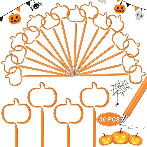 Bolígrafo con forma de calabaza de Halloween de 0.020 in, tinta negra, lindos bolígrafos de escritura para fiesta de Halloween, papelería para