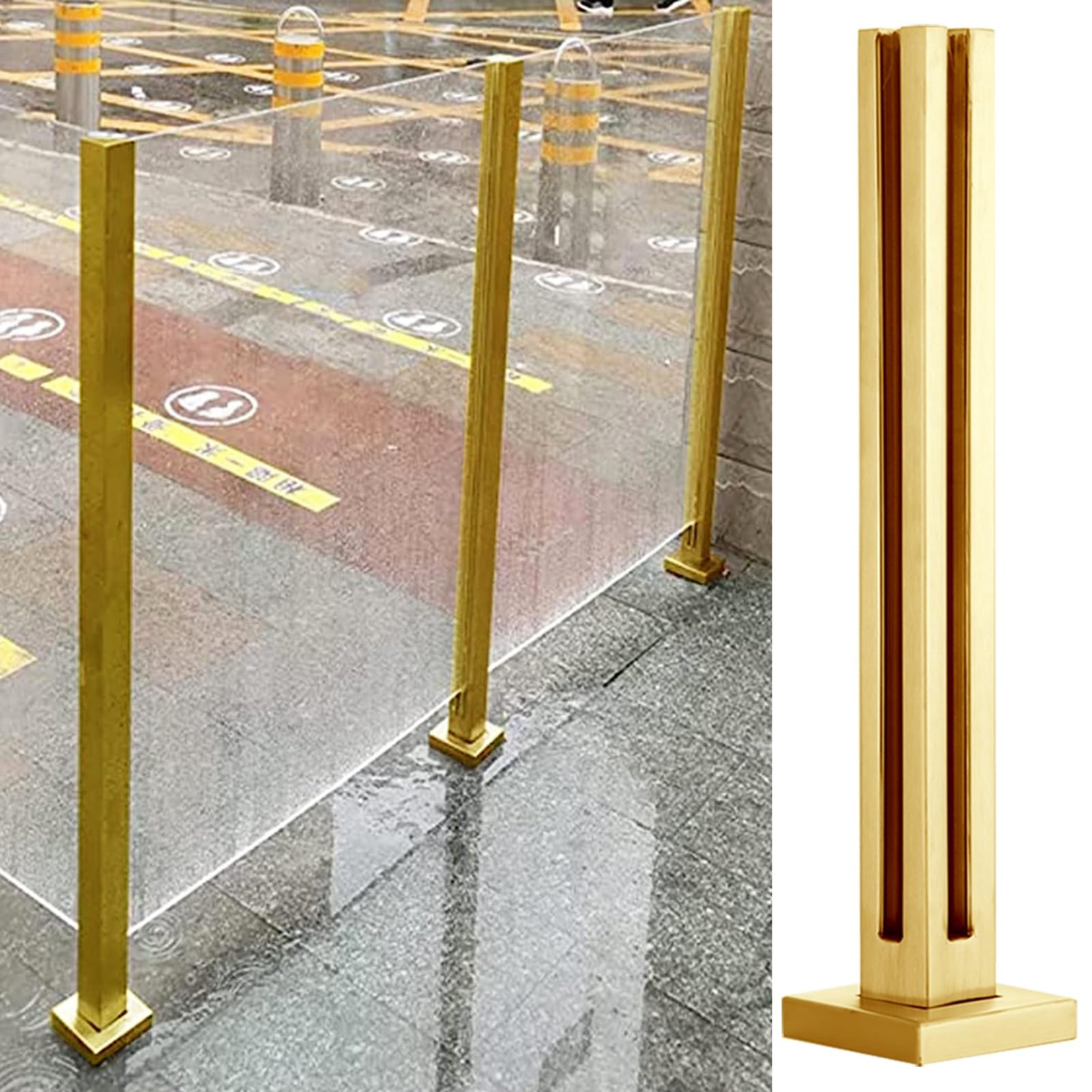 Kit balustrade inox 304 avec poste de garde-corps en verre 120cm pour escalier intérieur