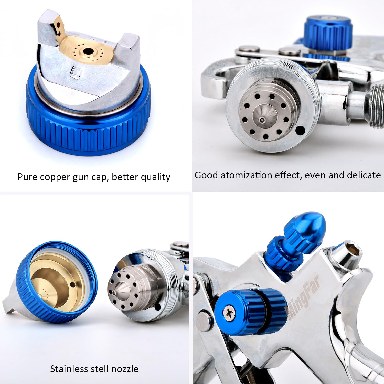 Amazon.com: SHININGEYES Professional HVLP Gravity Spray Gun 1.7mm