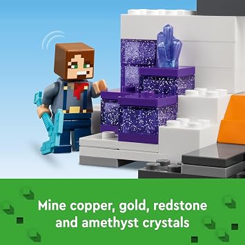 LEGO Minecraft The Badlands Mineshaft - Building Toys for Boys & Girls, Ages 8+ Video Game Toy for Kids - W/Minecraft Minifigures - Gift for Birthdays - 21263