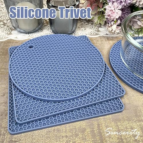 Miniatura 2 de 4 alfombrillas de silicona para salvamanteles, soportes para ollas calientes, herramientas de cocina, resistentes al calor, antideslizantes y