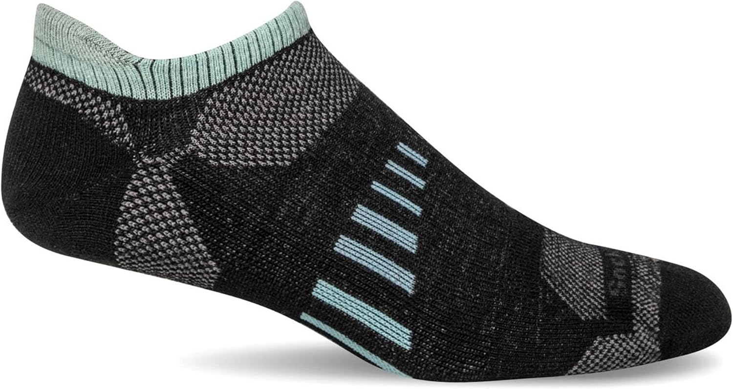 Sockwell Women's Ascend II Micro Moderate Compression Sock, Black - S/M