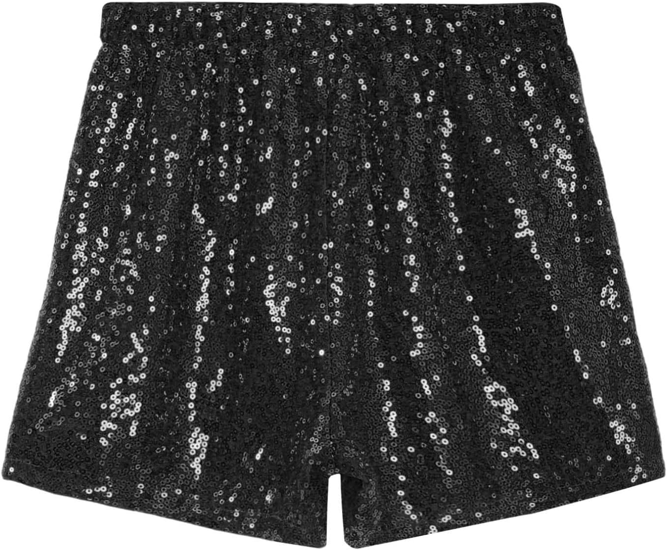 FEESHOW Kids Girls Sequins Disco Jazz Hip Hop Ballet Dance Shorts Tumbling Yoga Gym Shorts Performance Party Bottoms