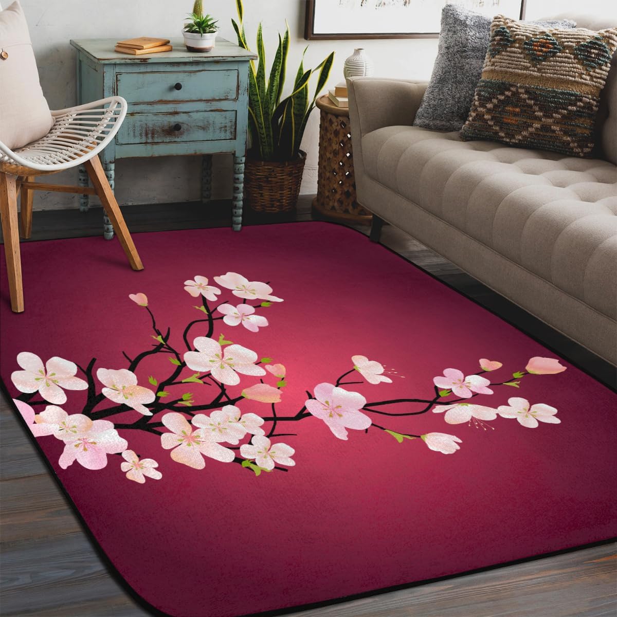 Bathroom Rug Mat 48”x72”/4’x6’, Non Slip Rug Pads for Hardwood Floors and Tiles, Reusable and Washable Tape for Area Rugs, Dual Sided Adhesive Gripper Keep Corners Flat