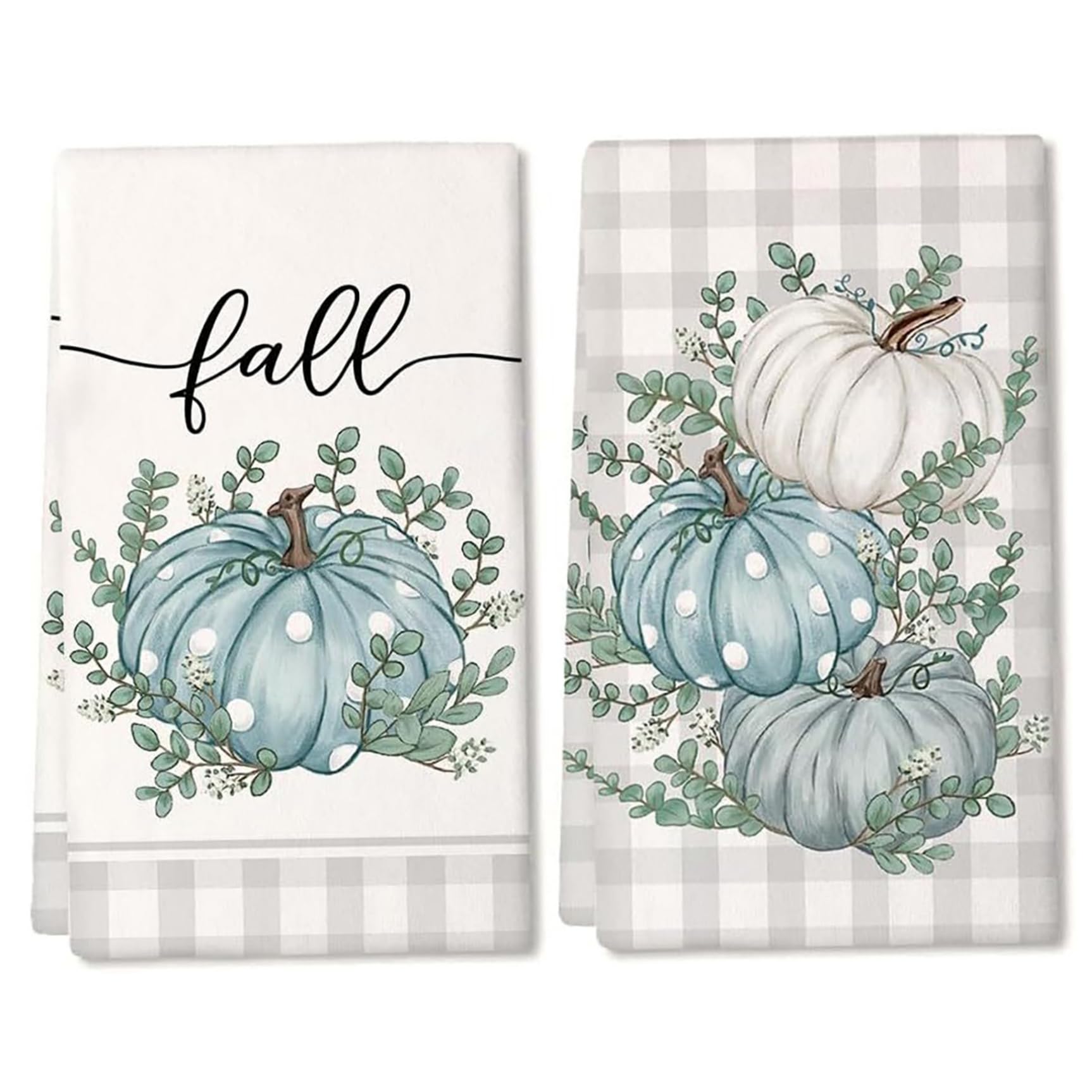Toallas de cocina de otoño absorbentes de 16x24 pulgadas con estampado de calabaza de granja