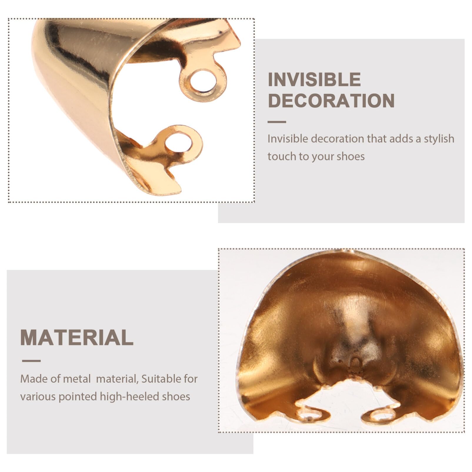 Cubre Puntas Metálico Para Zapatos Mujer 2 Pares De Puntera Para Tacones Altos Puntiagudos Accesorios Para Protección Y Decoración Invisible De Tacones