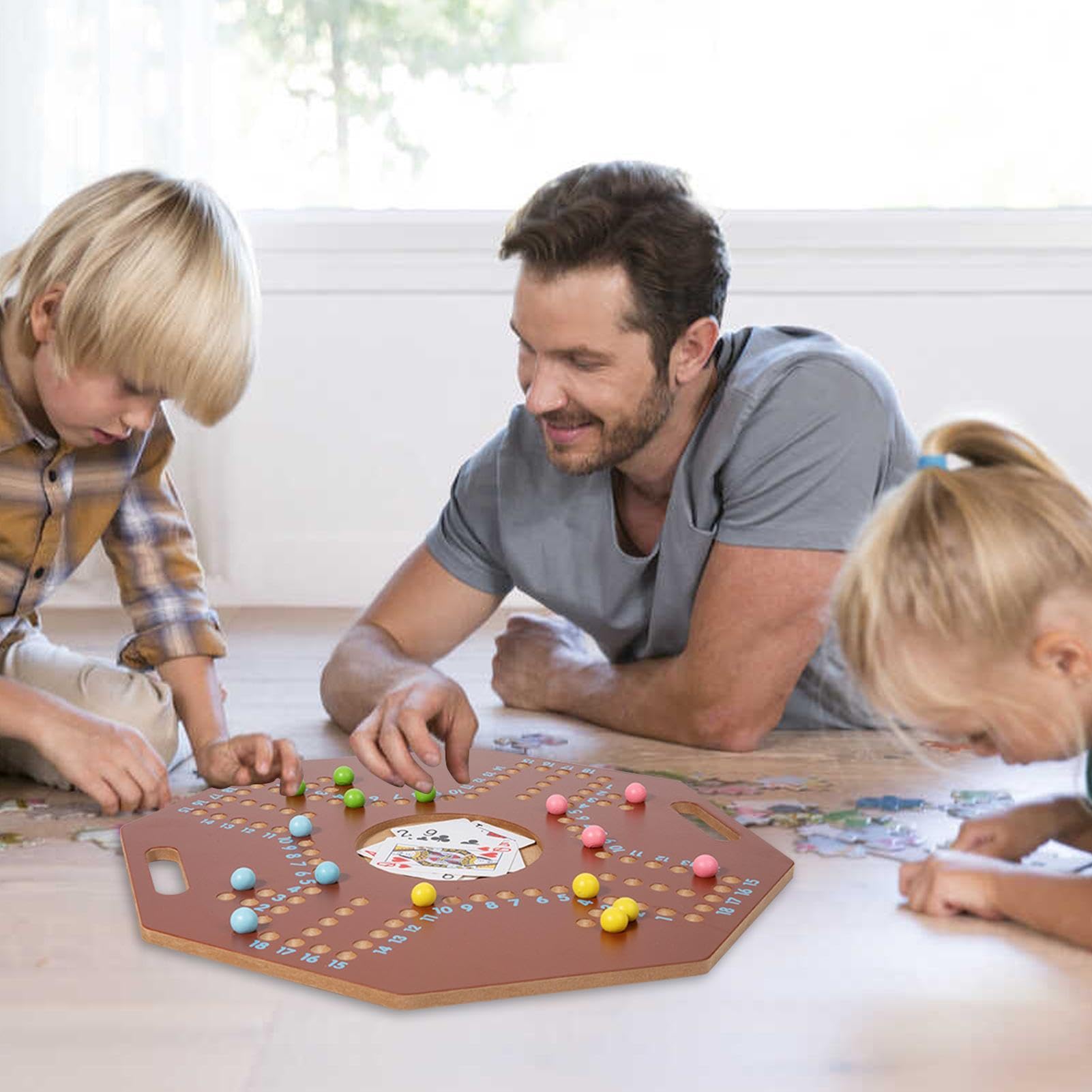 Juego De Mesa Manćała - Madera, Juegos De Cuentas De Tablero De Clavijas, Juego De Juegos De Mesa Jackaroo Multijugador | Entretenimiento Familiar Jue Go De Estrategia Estilo Pinball para Estudiantes