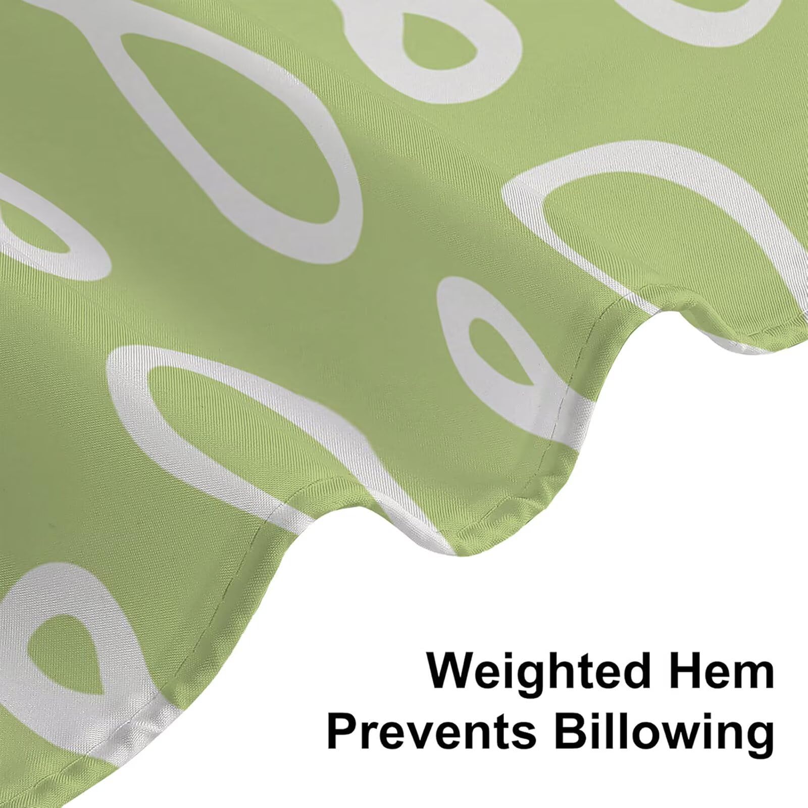 Rideau de Douche 180x240 cm - Tissu Polyester Imperméable Anti-Moisissure - 12 Anneaux Inclus - Ourlet Lesté pour Stabilité - Lavable en Machine - Idéal de Baignoire et Douche - Vert & Blanc Y1#514