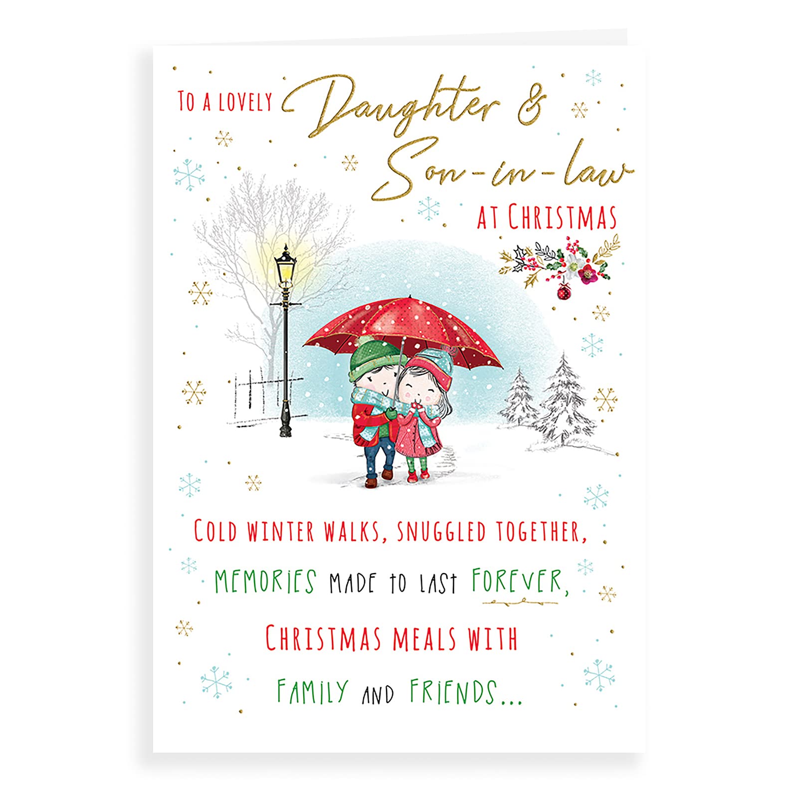 Piccadilly Greetings Avant Garde Studios Character Christmas Card Daughter & Son in Law- 9 x 6 inches, H95008
