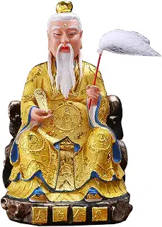 Wealth Prosperity Statue White-haired Kind Old Man Buddha Statue Ornaments Feng Shui Decoration Classic Chinese Mythological Character "Taibai Jinxing" Indoor Statue (Golden) Feng Shui Statues