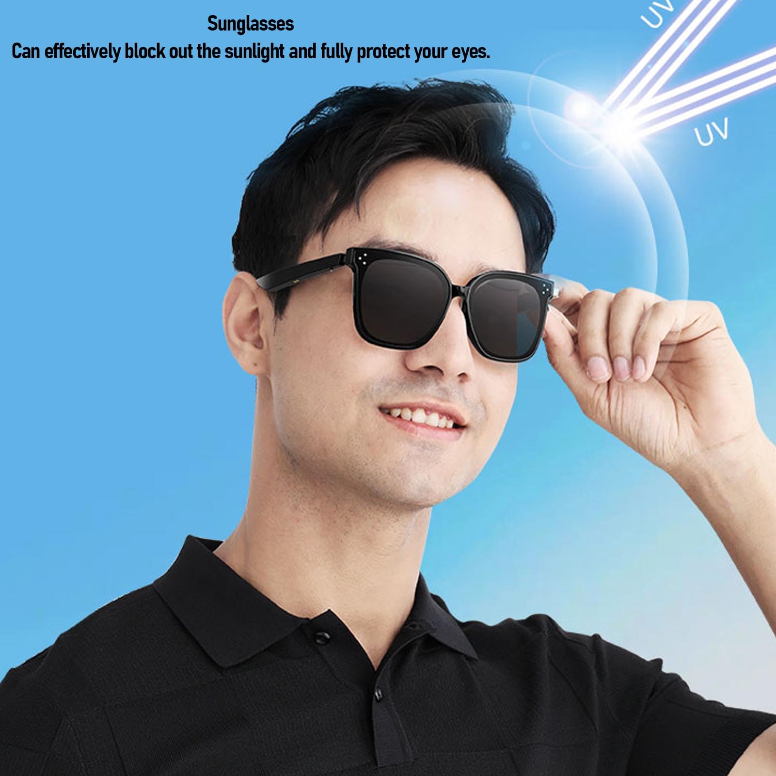 Smart Glasses with 144 Language Translation & AI Assistant, Touch Control Bluetooth 5.0 Sunglasses for Music, Hands Calls, Remote Photo Capture