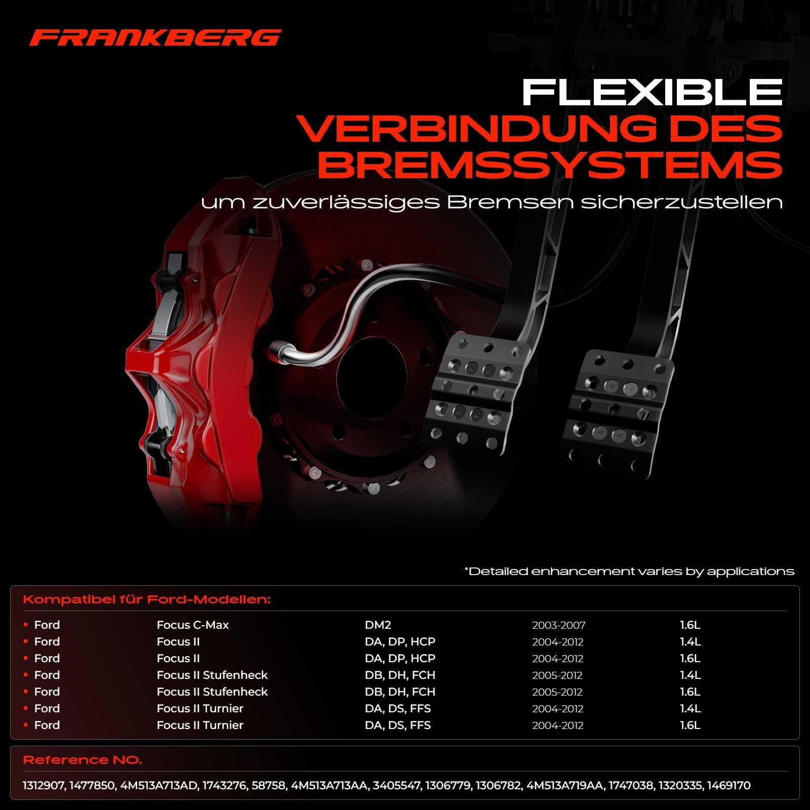 Frankberg Servolenkung Schlauch Kompatibel mit Focus C-Max 2003-2007 Focus II DA DP HCP FFS 2004-2012 Replace# 1743276