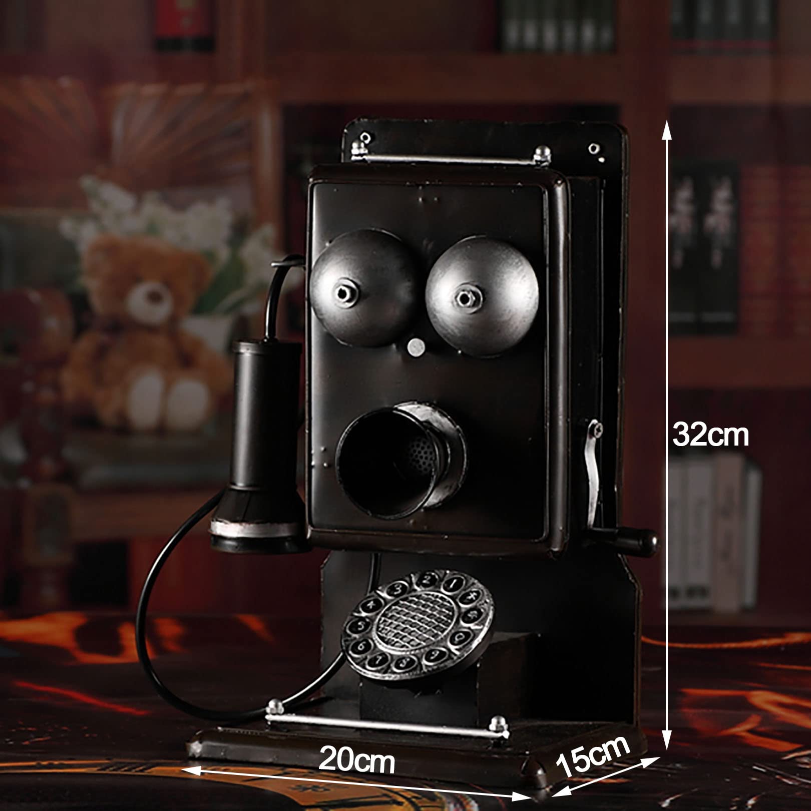 Telefono Antico A Quadrante Da Parete – Decorazione Retrò In Ferro Con Cassetto Portaoggetti