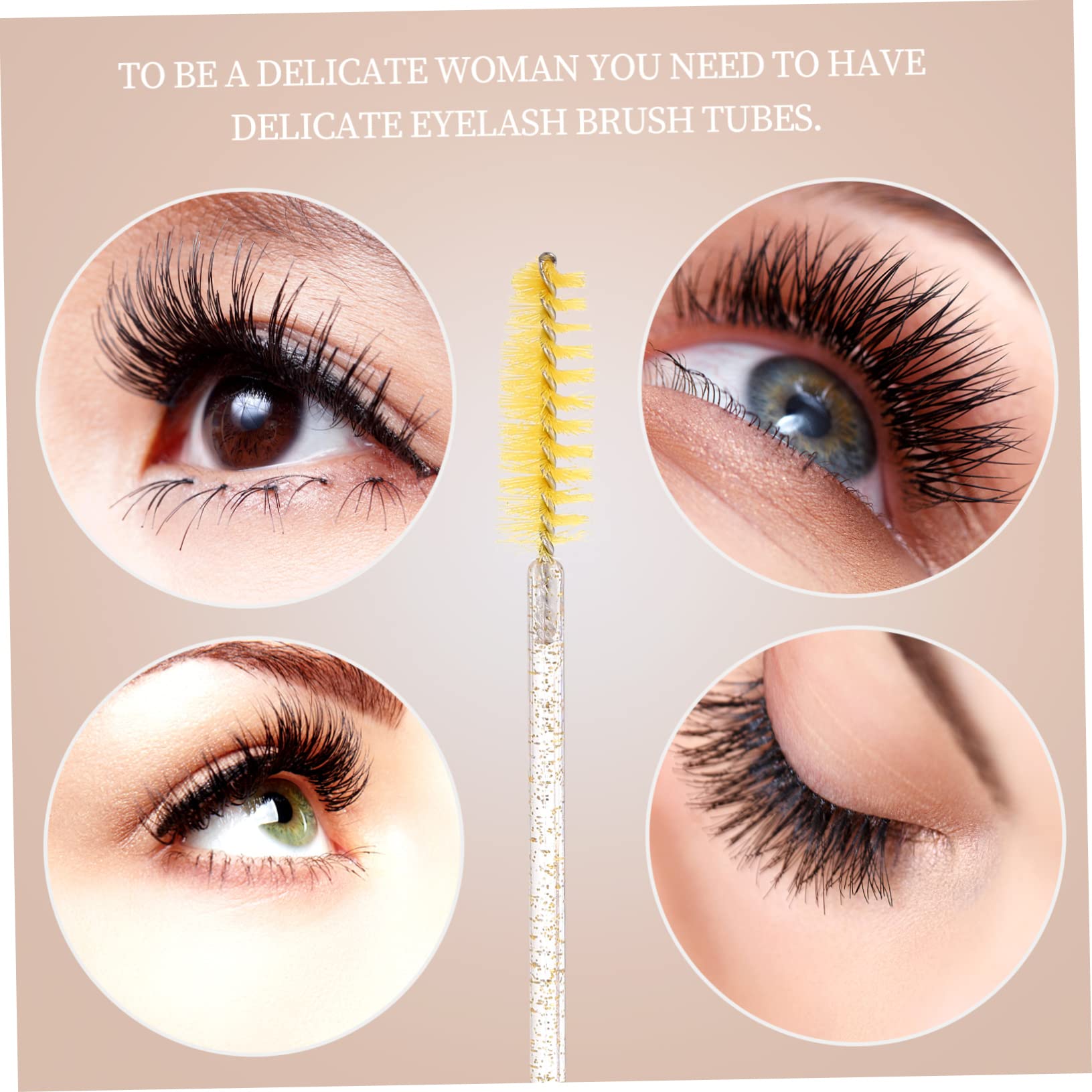 MUSISALY 3sets Essential Eyelash Brush Set Portable Eyelash Mascara Tube for Mascara Applicator 4pcs*3