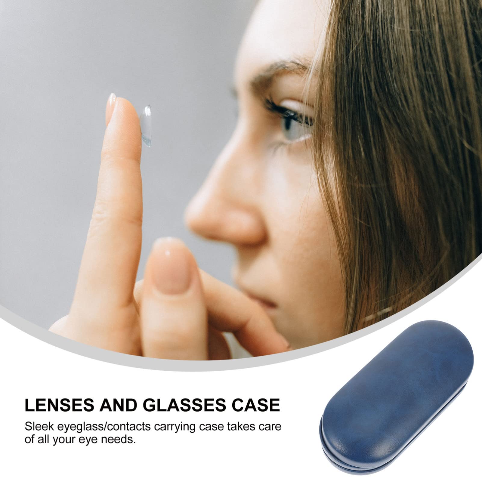 Healifty 2-in-1 Glasses Case Hard Double Use Portable and Lens Case with Storage for Travel Home Protection - Image 3