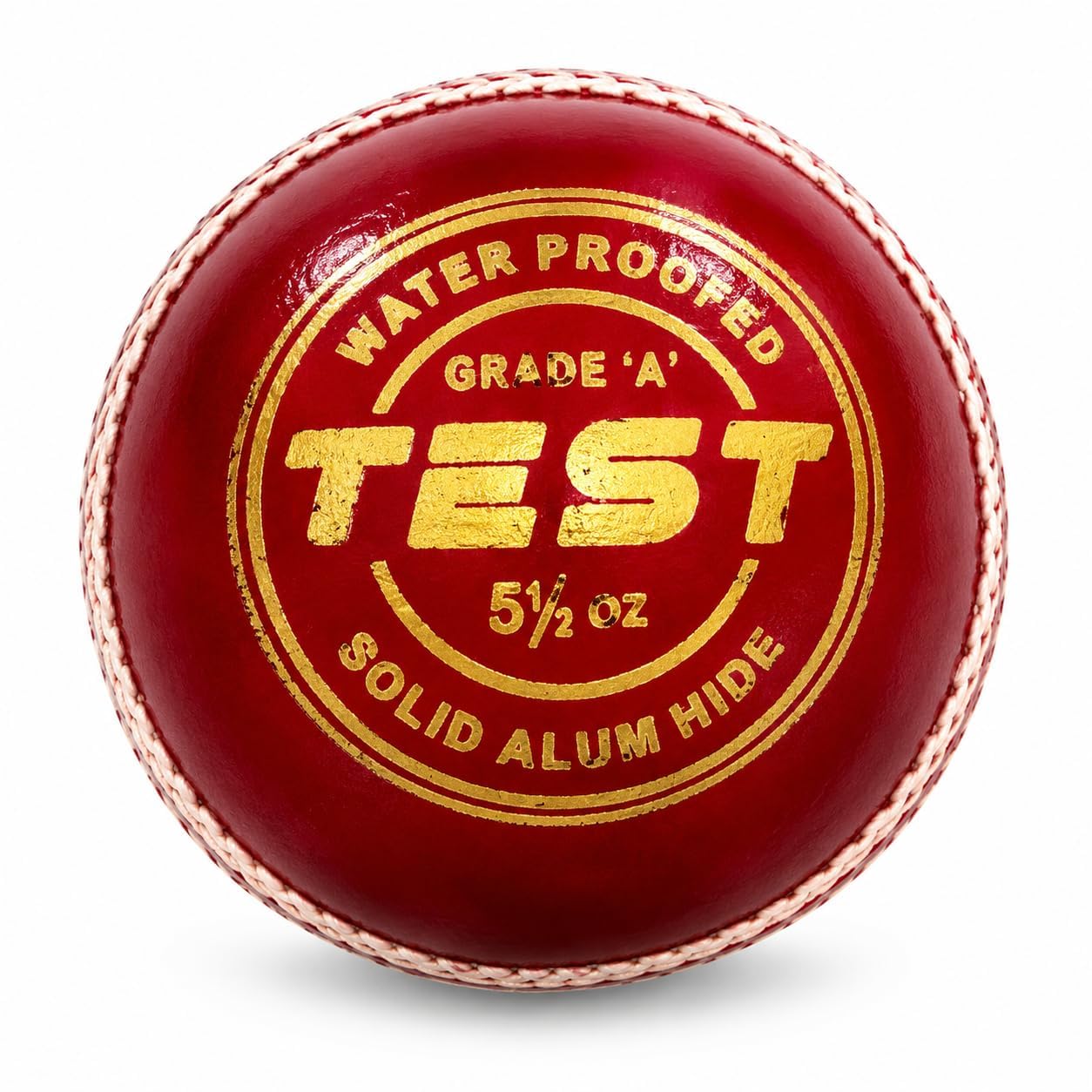 Leather Ball 4 Piece(Parts) Red Cricket for 50 Overs, Professional Cricket Ball, Machine Stitched, 1 Ball Pack-image-4