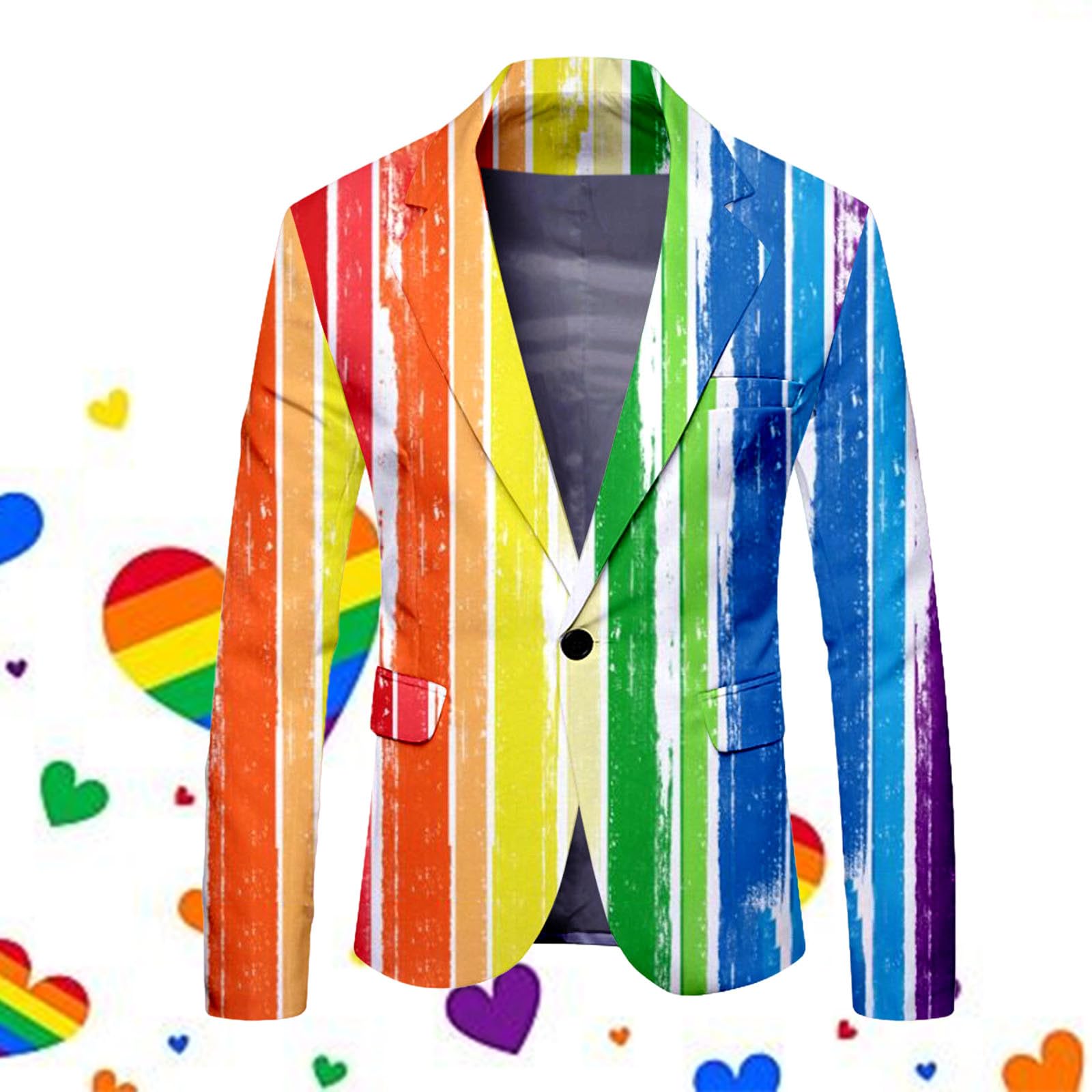 Giacca arcobaleno da uomo alla moda graffiti Suit Neon Colorato Blazer Pride Pride Giubbotto Colorato Giubbotto Tuta Sportiva per il Tempo Libero Festa Rainbow Abiti Uomo