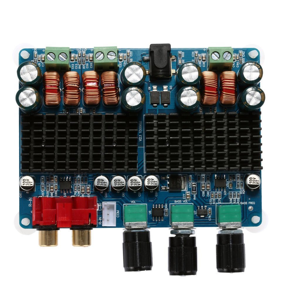 Amplificateur Audio 2.1 Canaux RUIZHI - 2x50W + 100W - Bluetooth 5.0 Et AUX - Alimentation 12-24V