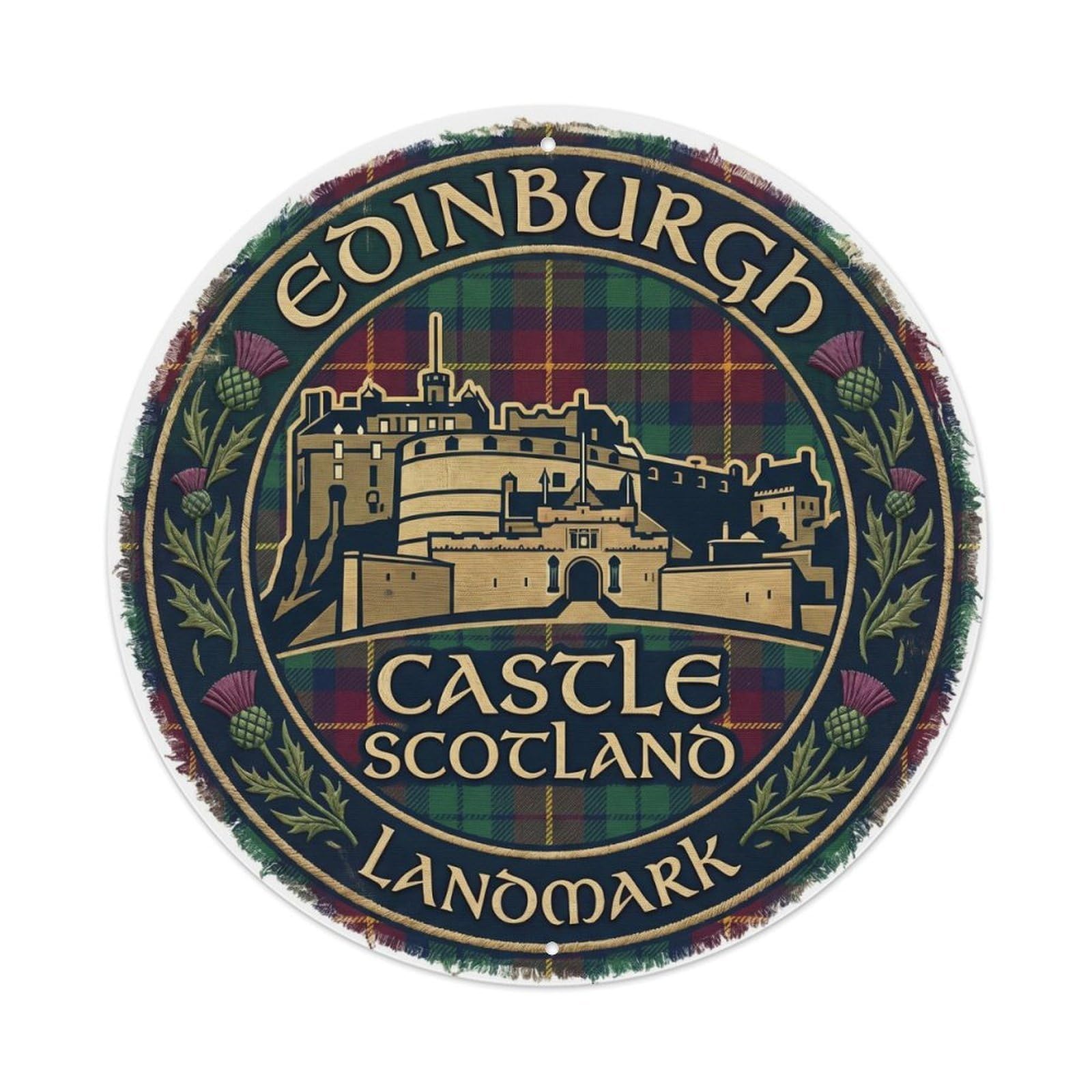 Vintage Travel Edinburgh Castle Scotland Metal Tin Sign