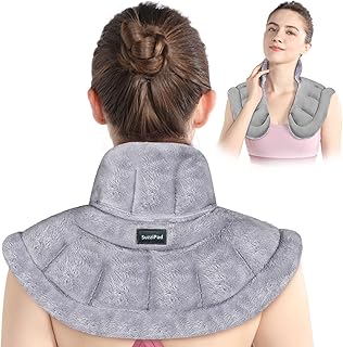 SuzziPad Neck Heating Pad Microwavable for Neck Pain Relief, Shoulder Heating Pads for Chronic Neck Pain, Muscle Tightness & Stress Relief, Neck Warmer Neck Wrap Microwavable with Moist Heat, Grey