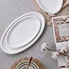 DOWAN Large Oval Serving Platters Set of 3 – Soft White Porcelain Plates 30/35.5/39 cm, Oven Safe Serving Dishes & Dinnerware for Meat, Appetizers, Dessert, Party, Buffet and Holiday Tableware
