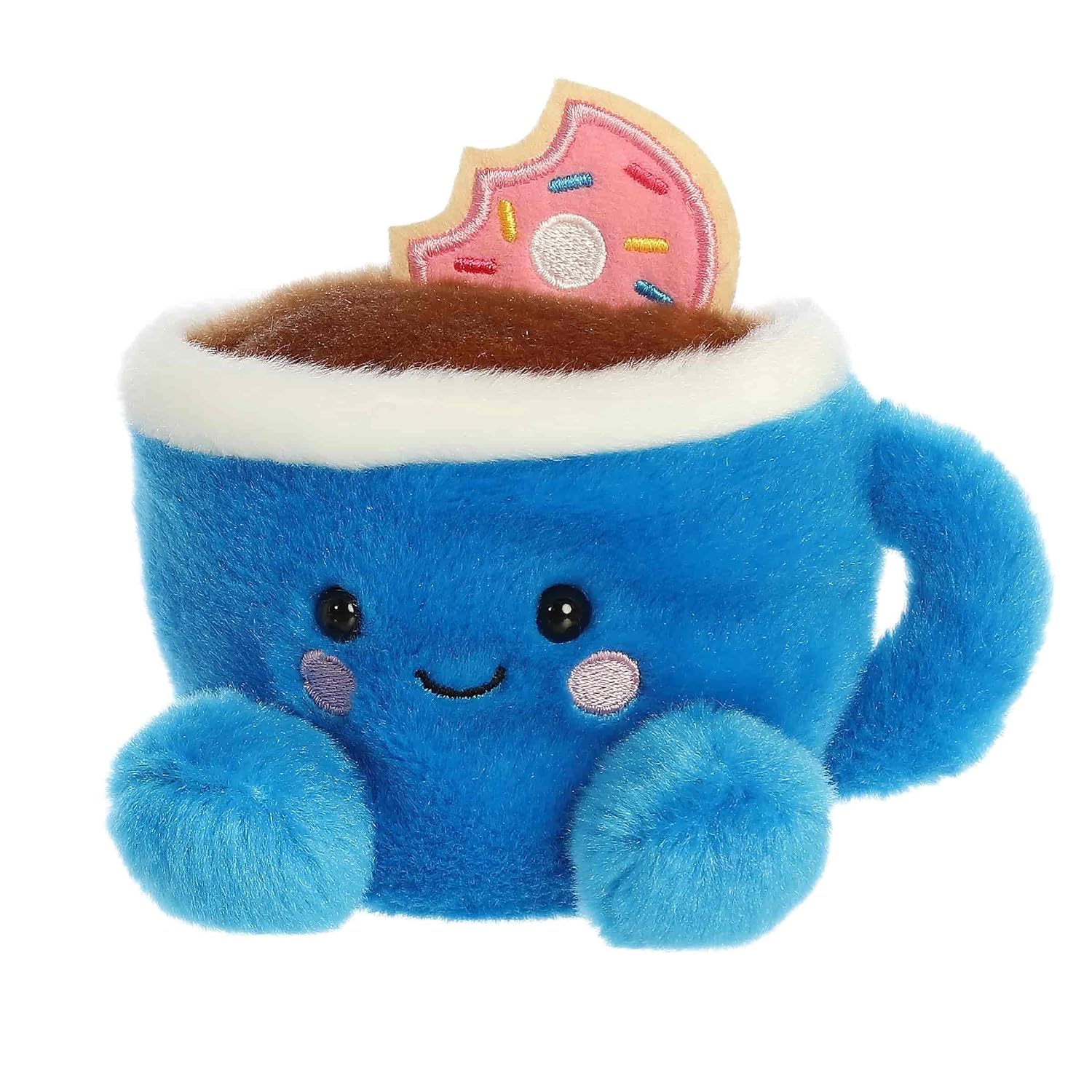 Aurora® Adorable Palm Pals™ Tariq Coffee & Donut™ Stuffed Animal - Fun Collectible Plush For Kids and Adult Collectors - Perfect for Decorating Rooms and Birthday Gifts - Blue 5 Inches