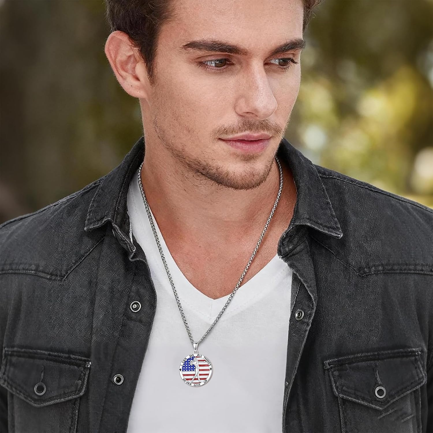 PELOVNY Hockey Dumbbell Boxing Soccer Necklace S925 Sterling Silver Sports Pendant Jewelry Gifts for Men Women - Image 4