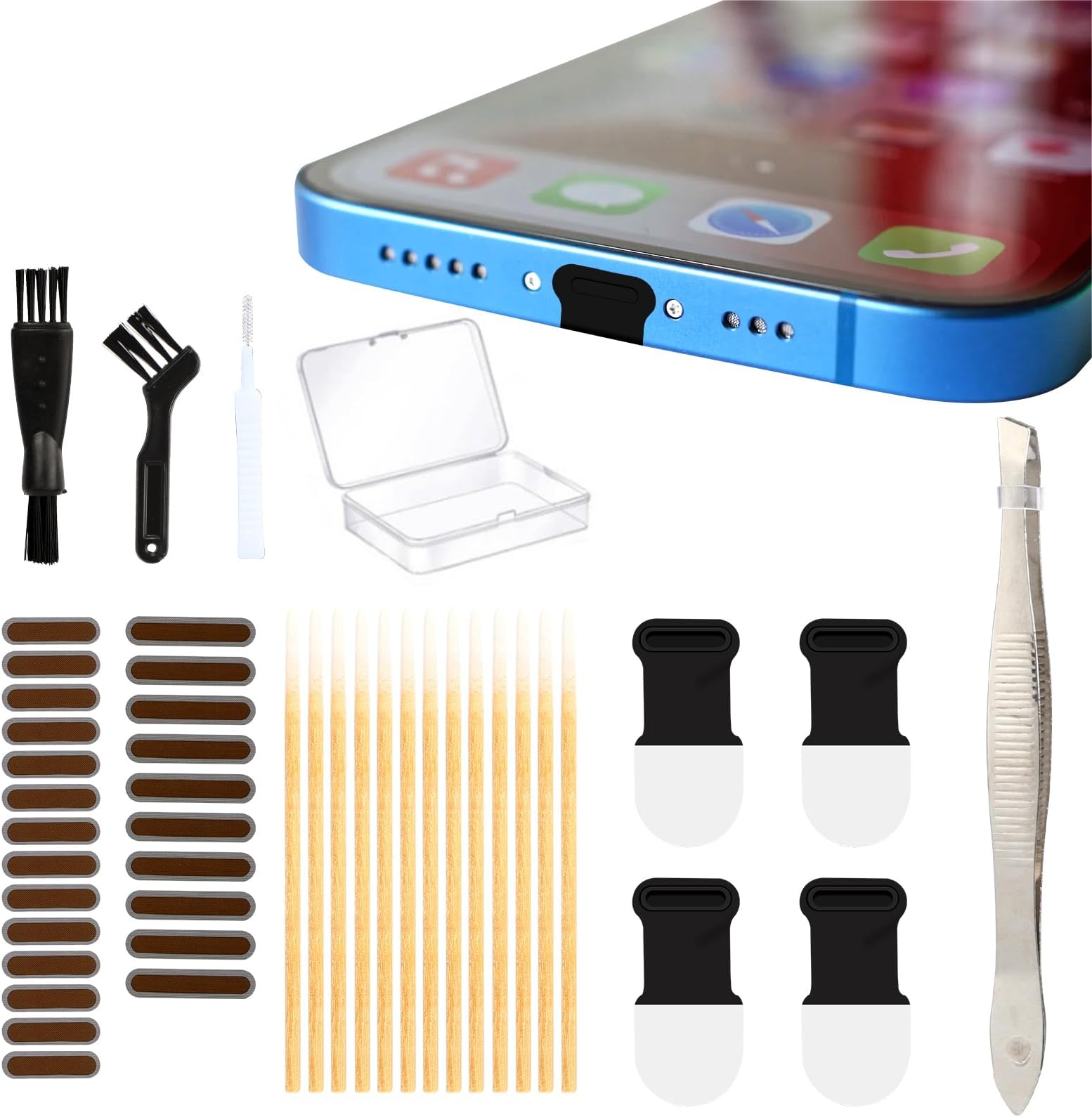 26-tlg. Handy Reinigungsset - USB-C Staubschutz & Lautsprecher Reinigung