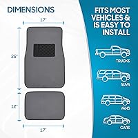 Vista 23 de BDK Premium Carpet Floor Mats for Cars - Universal Fit Interior 4-Piece Car Mats Full Set with Vinyl Heel Pad Protector - Cute Car Accessories
