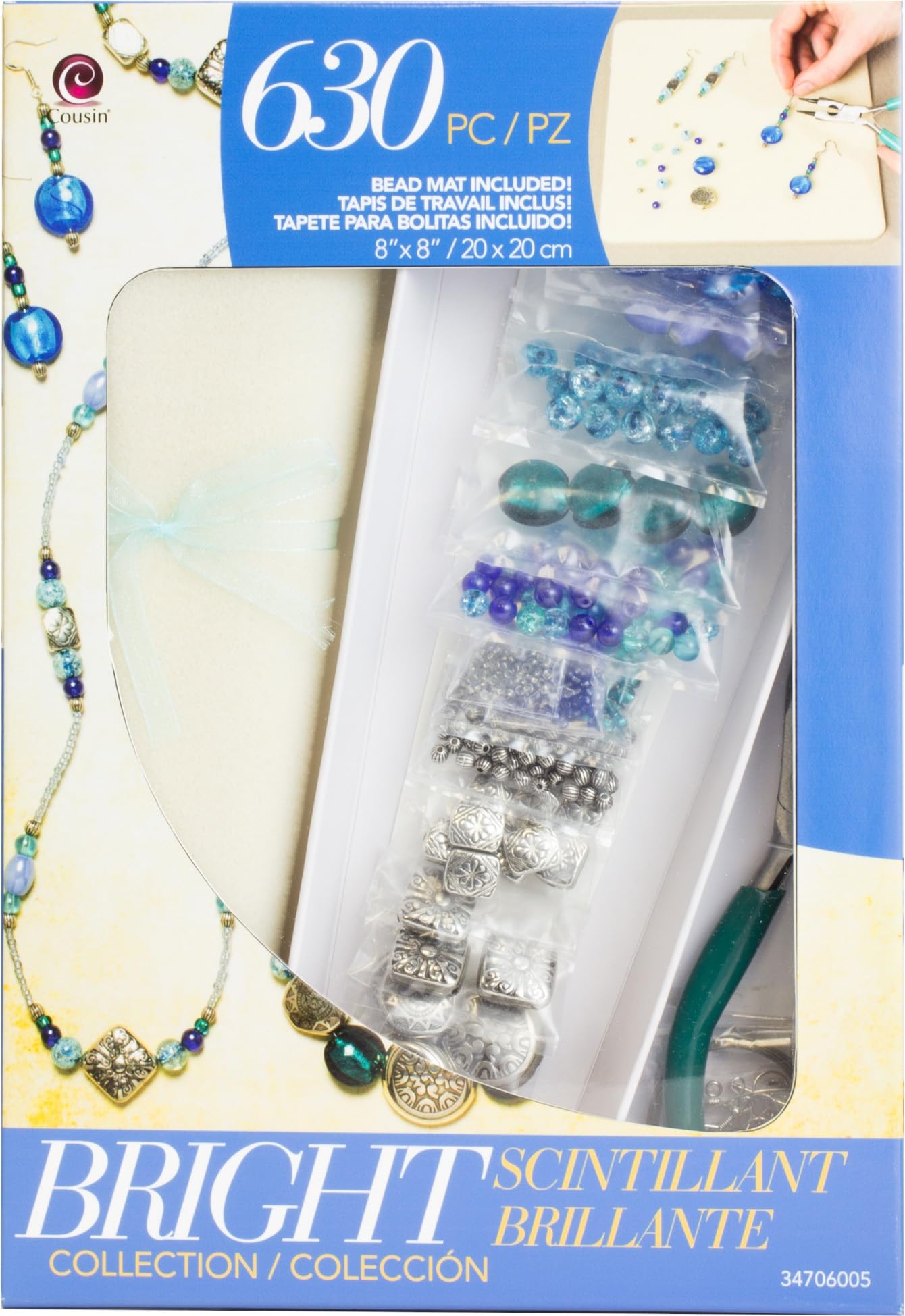 Cousin DIY Jewelry Basics Class in A Box Kit, Bright Glass