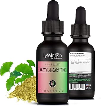 Lyfetrition Acetyl-L-Carnitine Liquid Supplement 118 ml, 4 FL Oz Liquid, 220 Servings, Made in USA, Quick Absorption, Potent Ingredients, Non-GMO