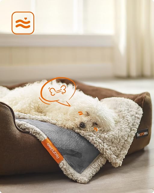 Foto 2 de 8 de Feandrea Manta Impermeable para Perros, Vellón y Franela, para Perros Minialtura, Gatos, 73 x 63 cm, S