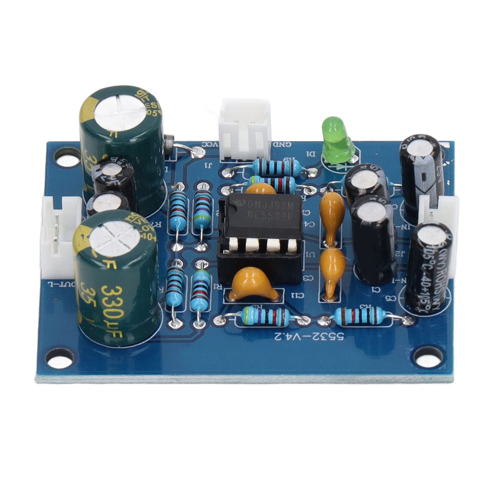 Audio Preamplifier Board NE5532 Chip Preamp Module, Good Sound Quality, Stability, Easy Installation for Low Sensitivity Audio Sources