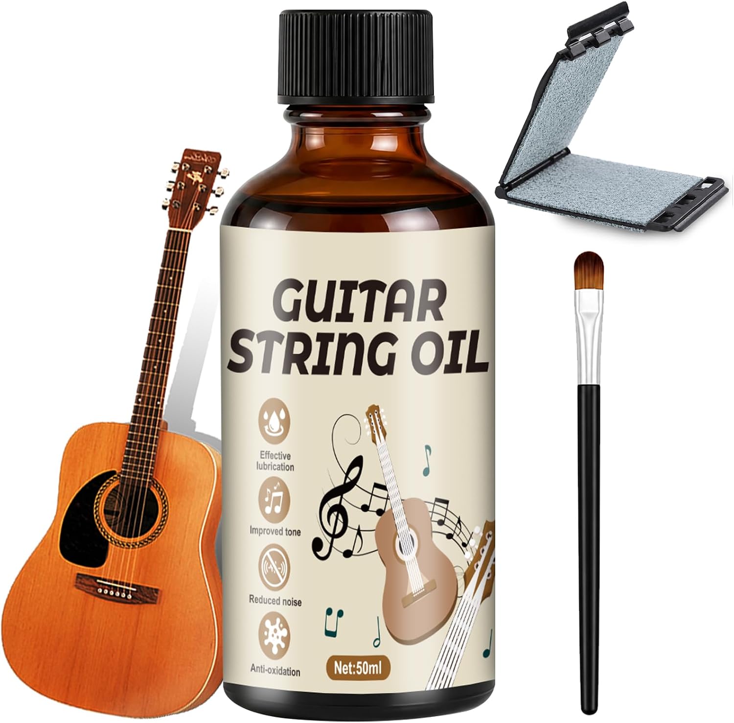 JAOJAO Guitar String Lubricant Guitar String Cleaner Reduce Noise 50ml