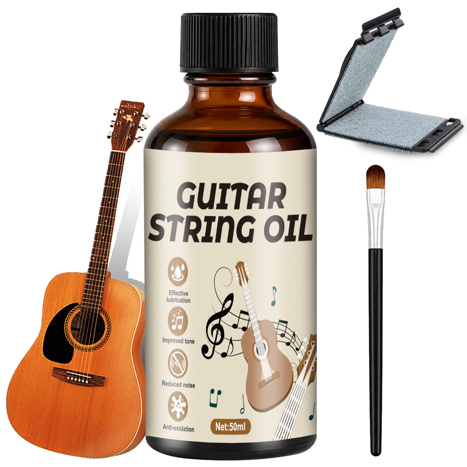 JAOJAO Guitar String Lubricant Guitar String Cleaner Reduce Noise 50ml
