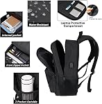 KEOFID classic carry-on travel backpack for men and women, Anti theft laptop backpack with USB charging port, large backpack for college(dark black）