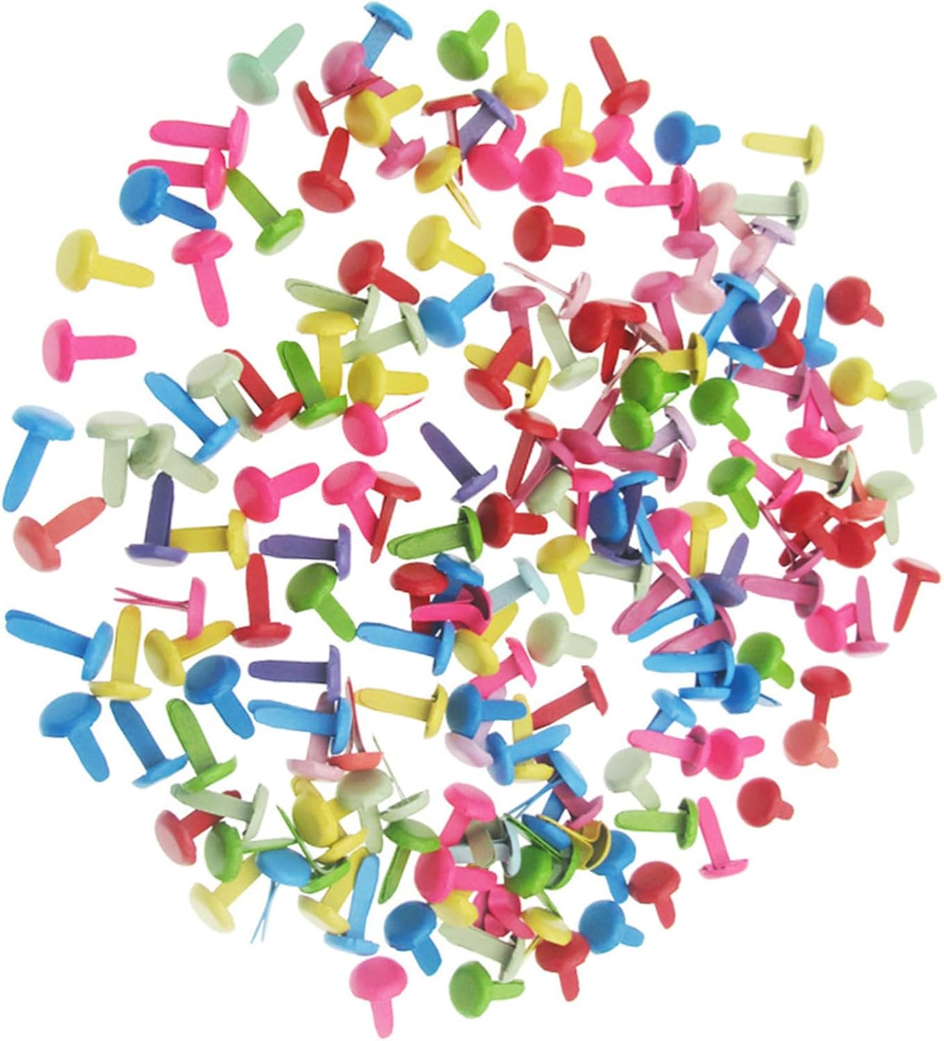 COOLHIYA 100pcs Colorful Mini -Legged Brads Nails for S Handmade Paper Crafts Scrapbooking DIY Supplies Random Multicolor
