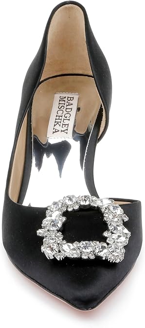 Badgley Mischka Women's Fabia II Kitten Heels with Crystal Buckle