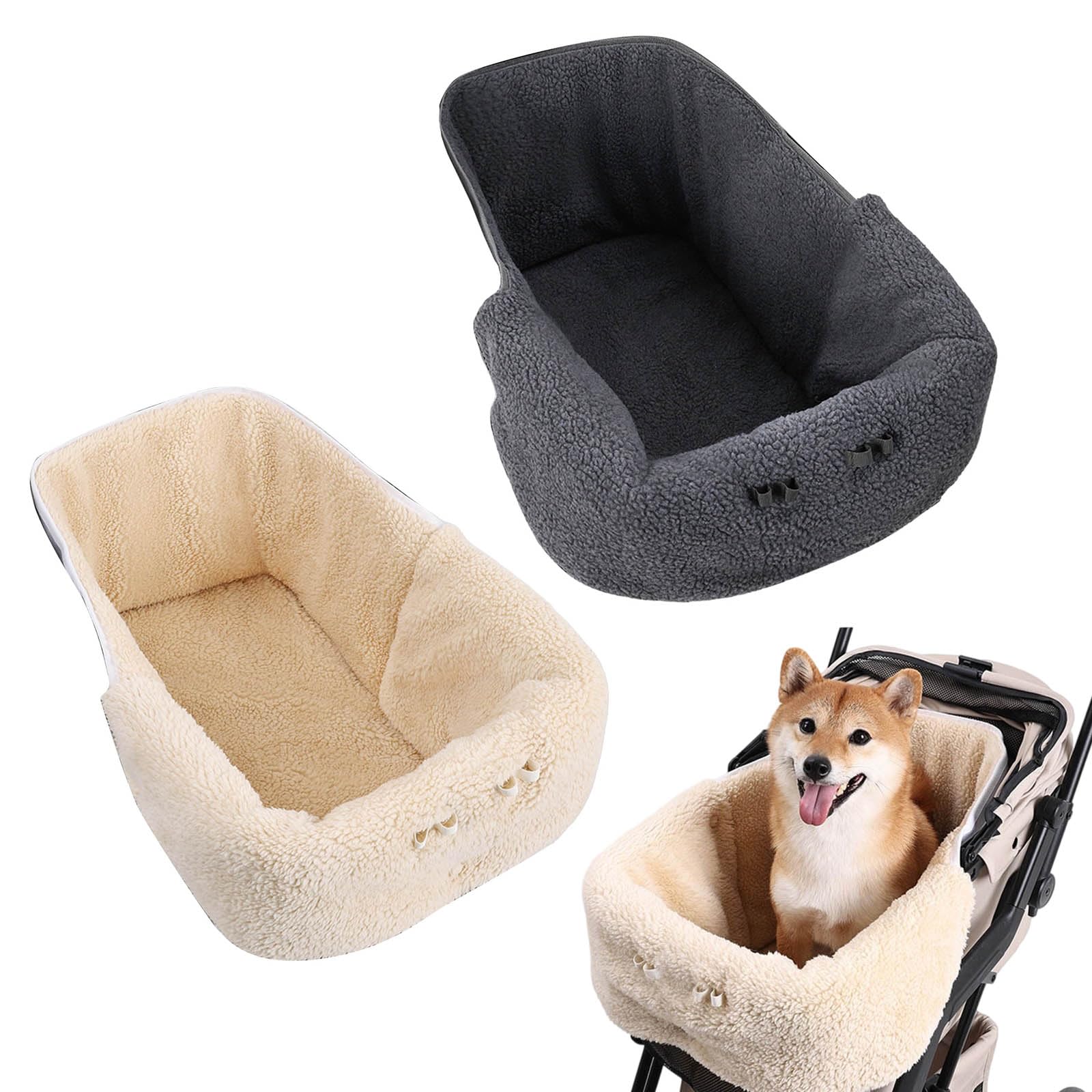 Housse de poussette pour animaux de compagnie par temps froid, intérieur en polaire, couche extérieure coupe-vent, lavable en machine, conception pour chiens et chats, utilisation en extérieur, de par