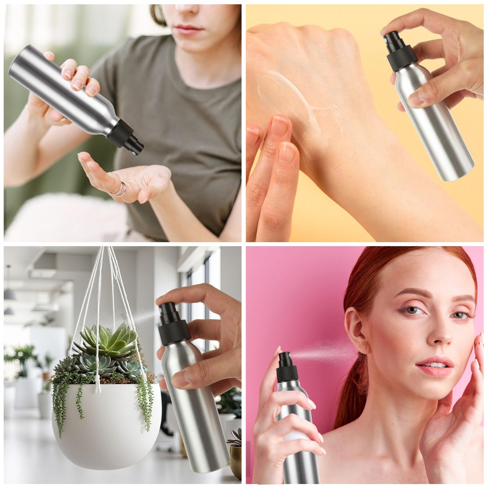 APACALI 24 flaconi spray in alluminio da 113,4 g, mini spruzzatore spray in metallo, bottiglie spray vuote, bottiglie riutilizzabili piccole bottiglie spray per viaggi, profumi cosmetici, toner, spray
