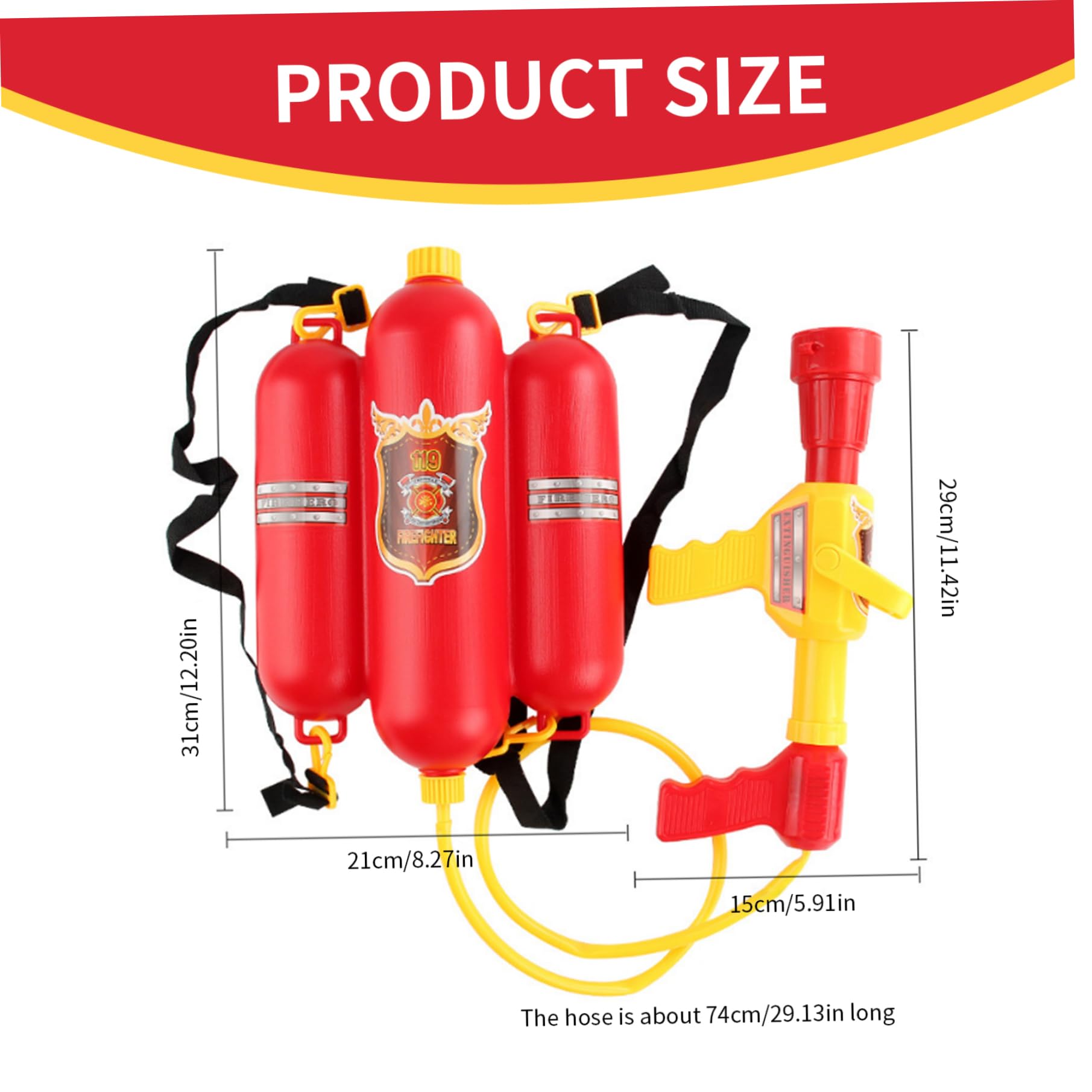 Zaino per pompiere Giocattolo ad acqua Pistola ad acqua estiva Giocattoli Pistola Carro armato giocattolo da esterno, spruzzatore con serbatoio per zaino per bomboniere per feste di compleanno Piscin